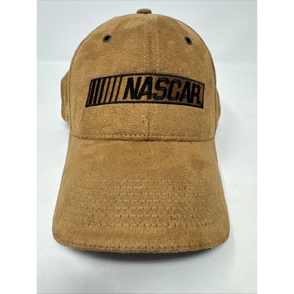 NASCAR Hat‎ Suede Hat Cap Adjustable Light Brown Color